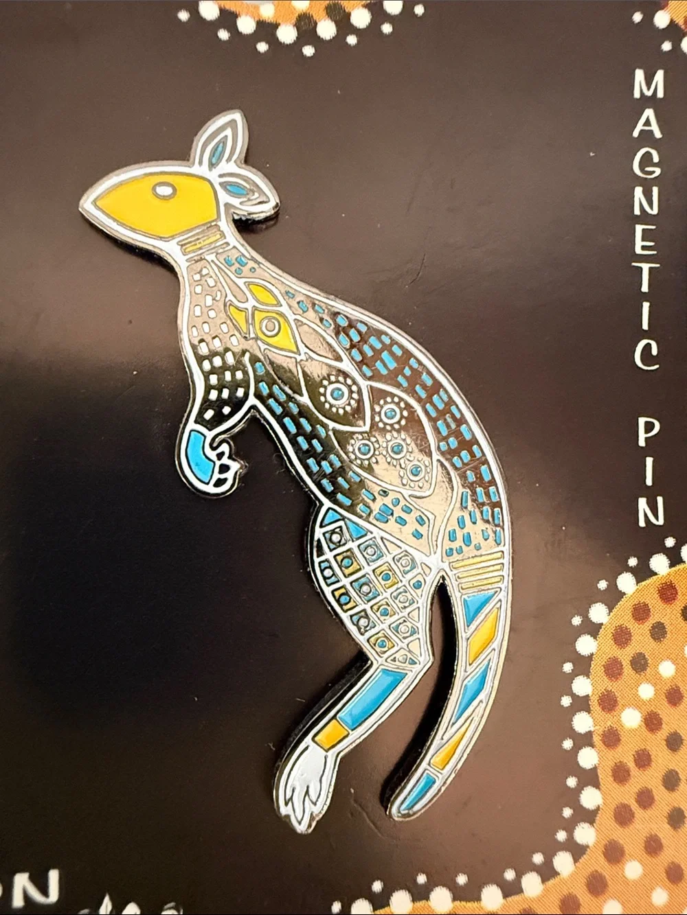 Kangaroo Enamel Magnetic Brooch